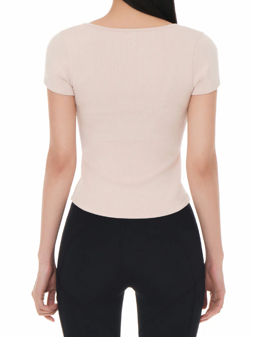 Fresh Ribbed Wrap Short Sleeve - Image 5