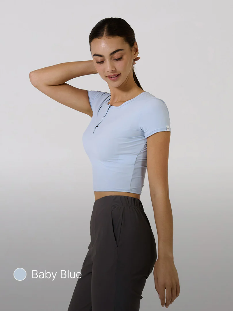 Icefresh Cropped Short Sleeve with Button - Image 3