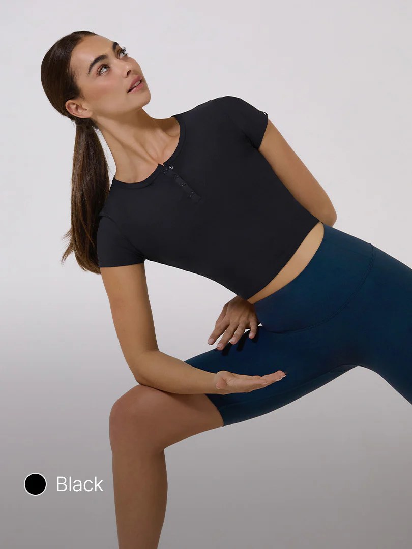 Icefresh Cropped Short Sleeve with Button - Image 4