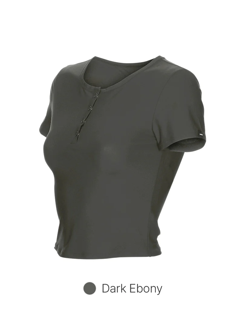 Icefresh Cropped Short Sleeve with Button - Image 8