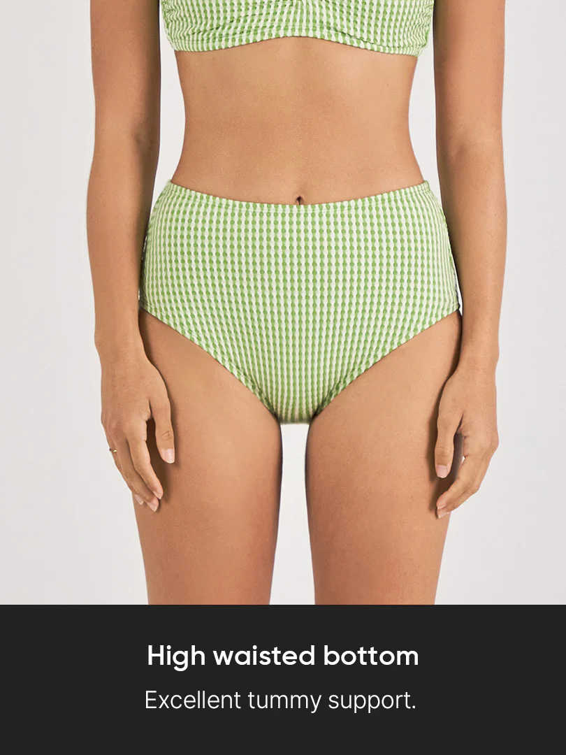 Jacquard High Waisted Bikini Bottom - Image 7