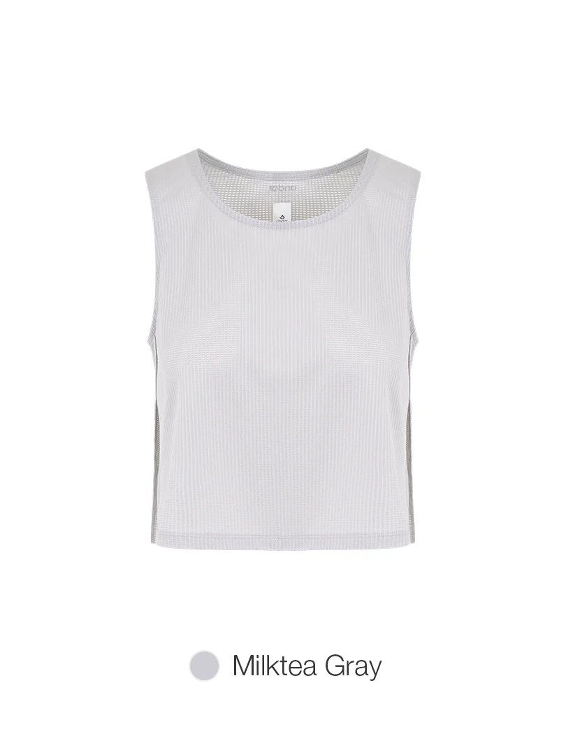 Jacquard Mesh Cropped Sleeveless Cover-Up - Image 4