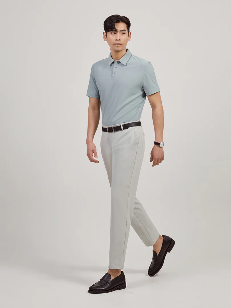 Men's Airy Fit Textured Short Sleeve Polo Shirt - Image 2
