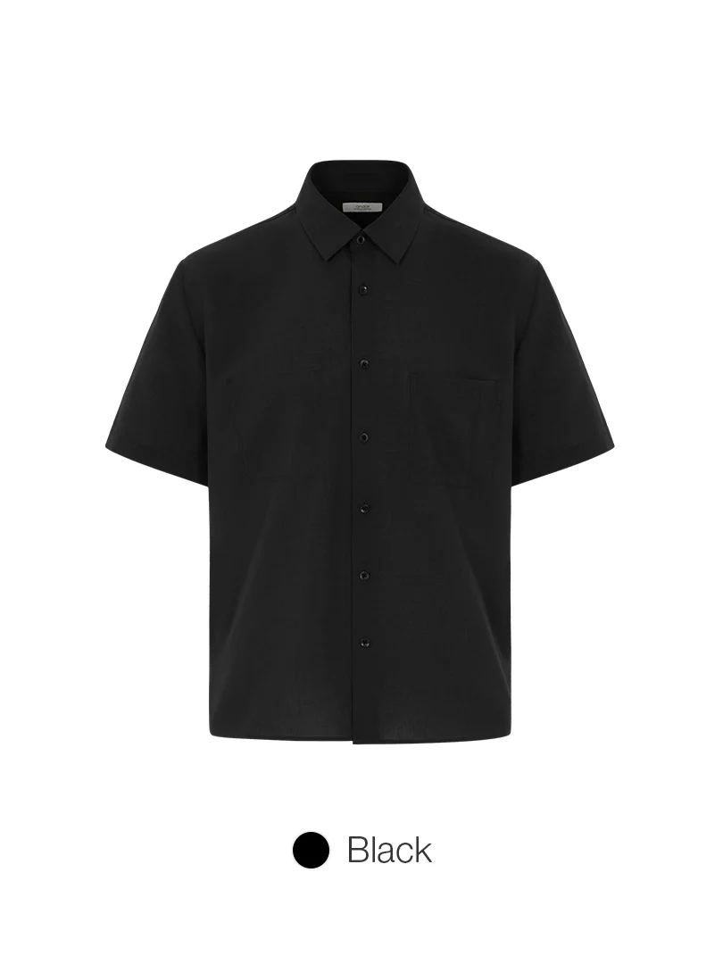 Men's Linen-Like Short Sleeve Shirt - Image 3