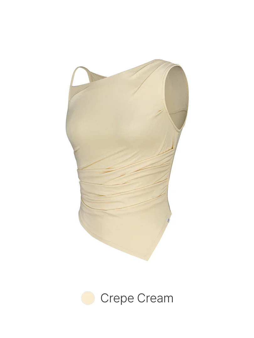 Modal Sustainable Asymmetrical Drape Tank Top - Image 7