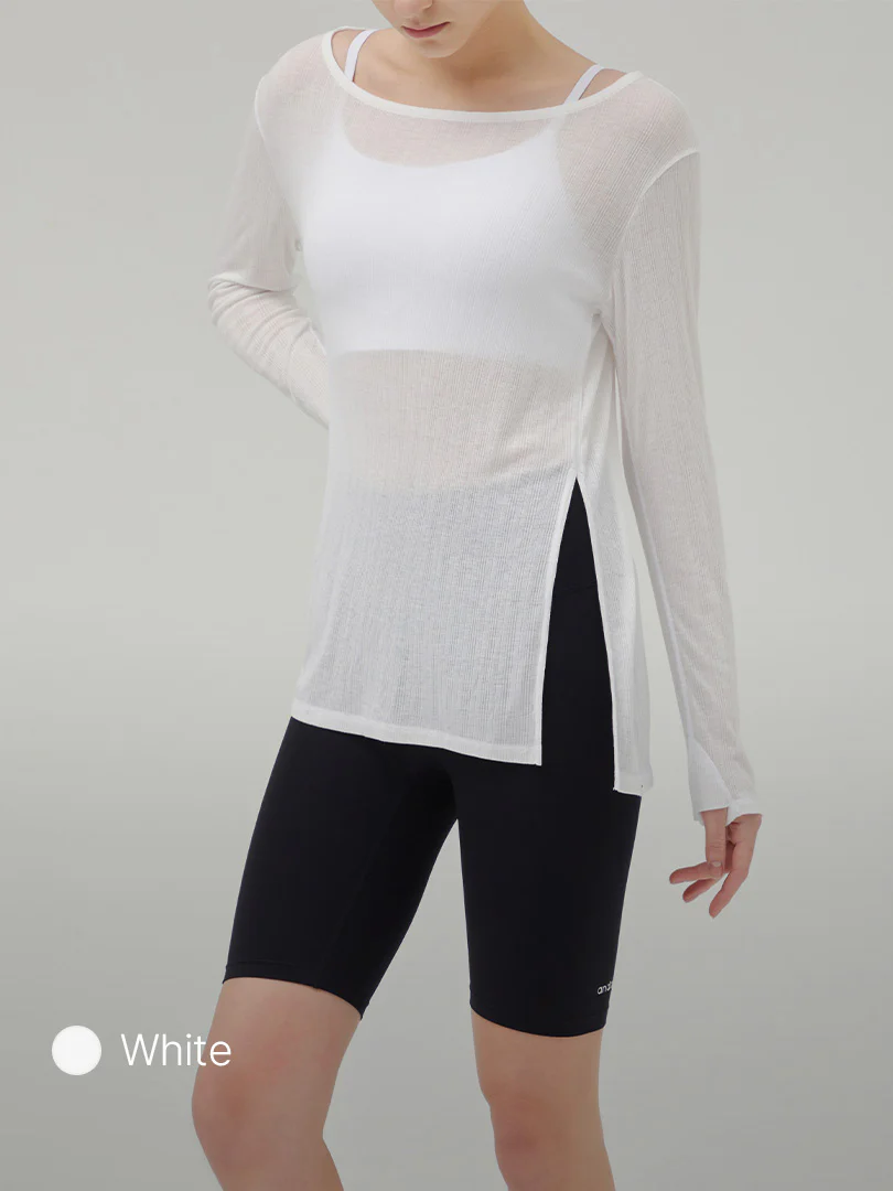 Ribbed Side Slit Long Sleeve - Image 5