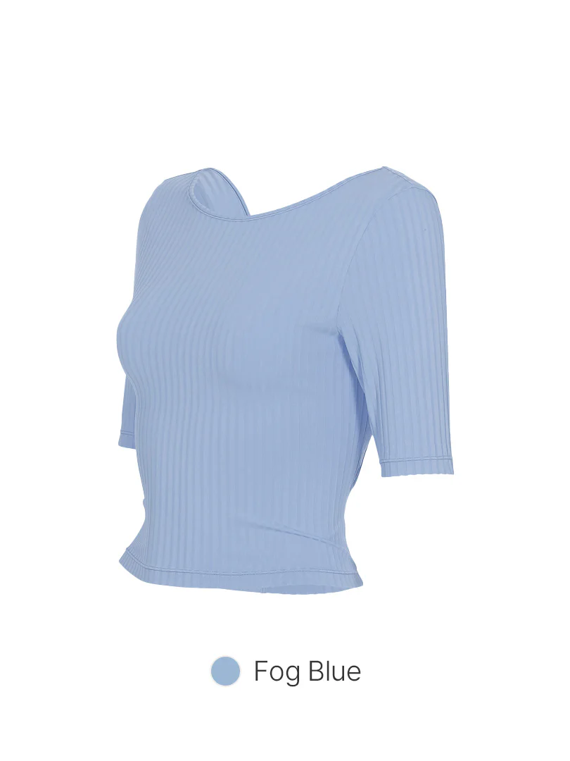 Ribbed Twist Back Cropped Short Sleeve - Image 5